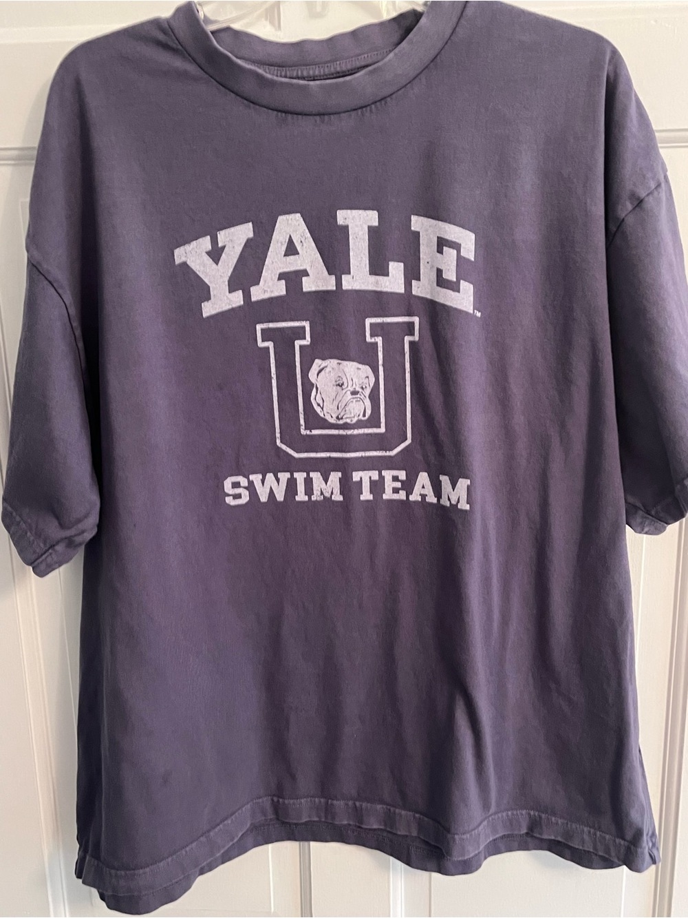 American Eagle Yale Swim Team Graphic Tee Gray Boxy Fit Sz XL